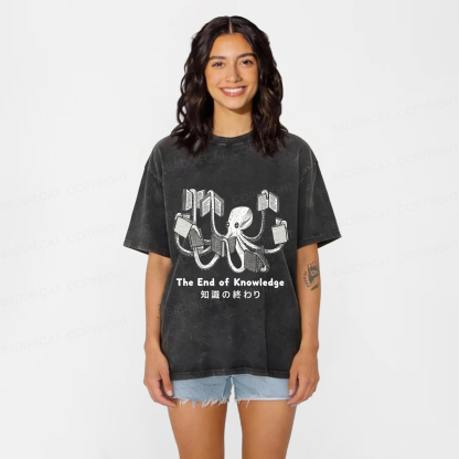 Baddiecat Knowledge Terminator Washed T-shirt