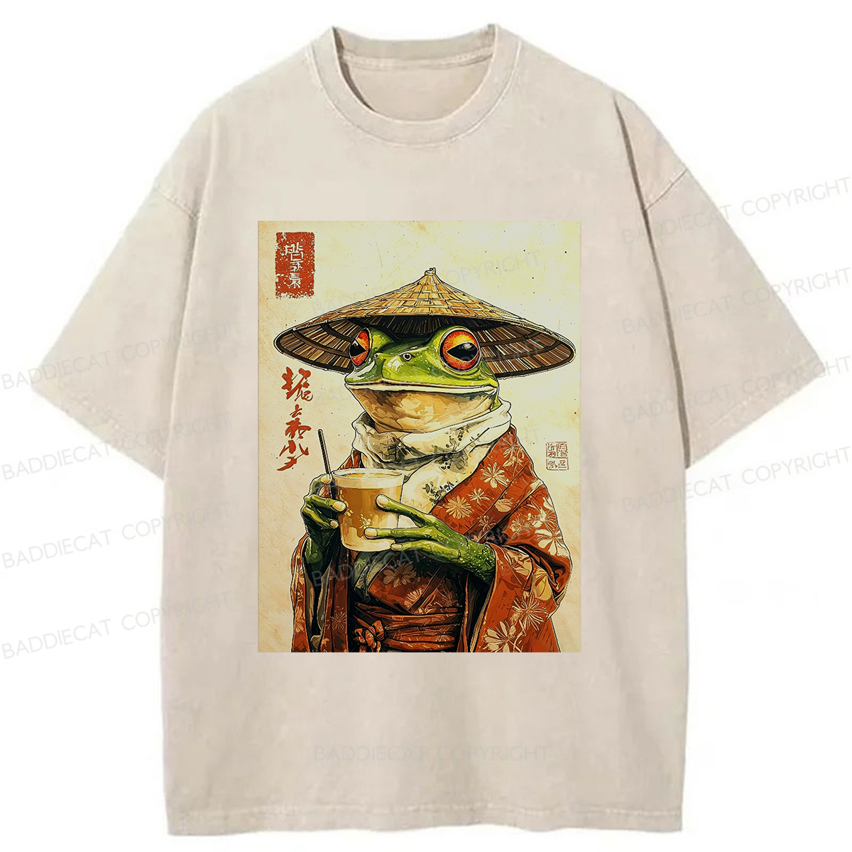 Baddiecat Tea Frog Washed T-shirt