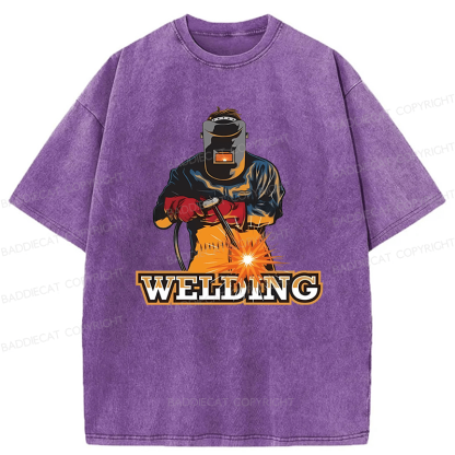 Baddiecat Electrician Welding Washed T-shirt