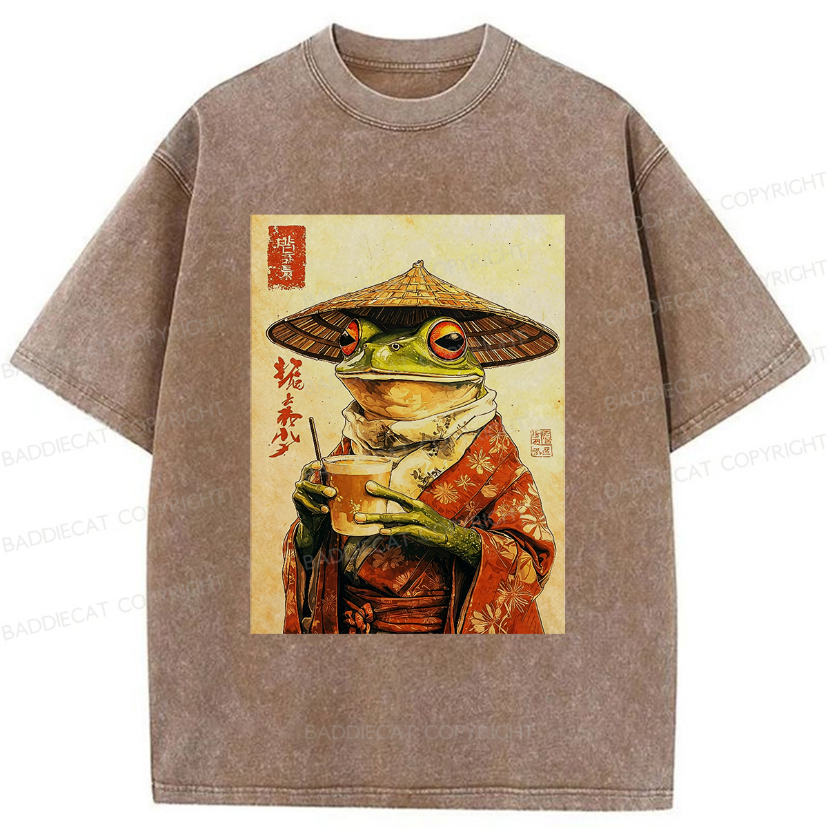 Baddiecat Tea Frog Washed T-shirt