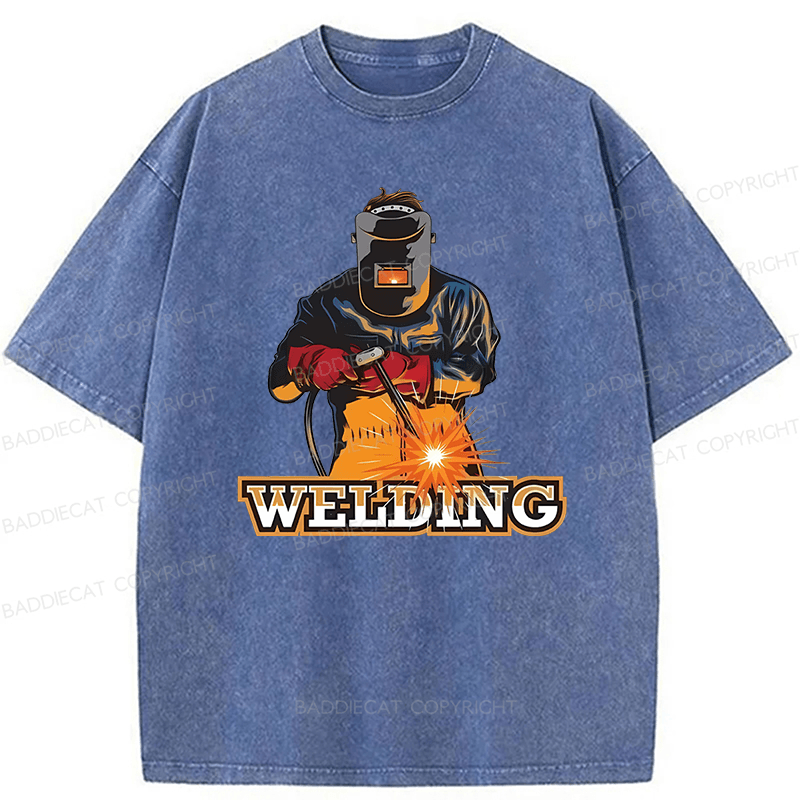 Baddiecat Electrician Welding Washed T-shirt