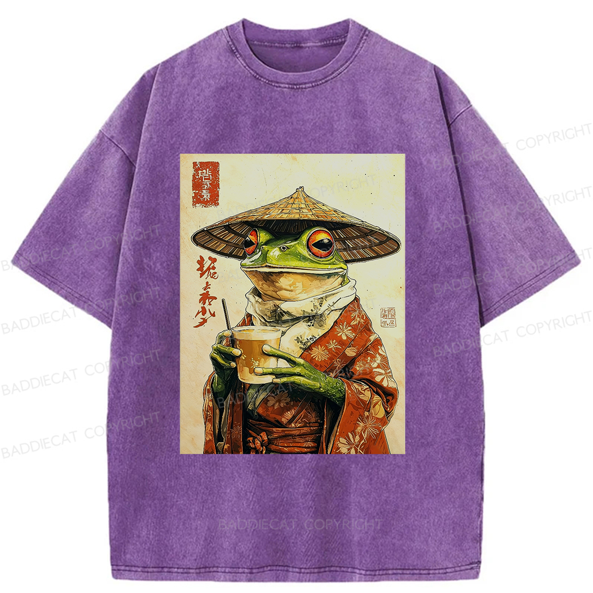 Baddiecat Tea Frog Washed T-shirt