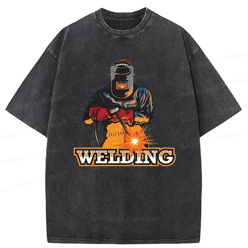 Baddiecat Electrician Welding Washed T-shirt