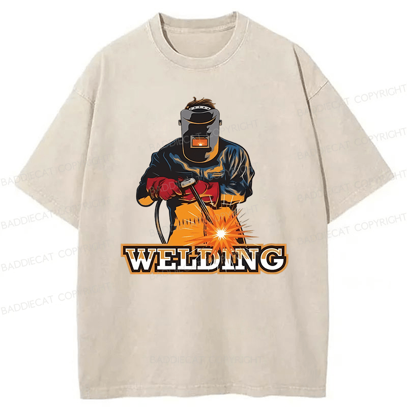 Baddiecat Electrician Welding Washed T-shirt