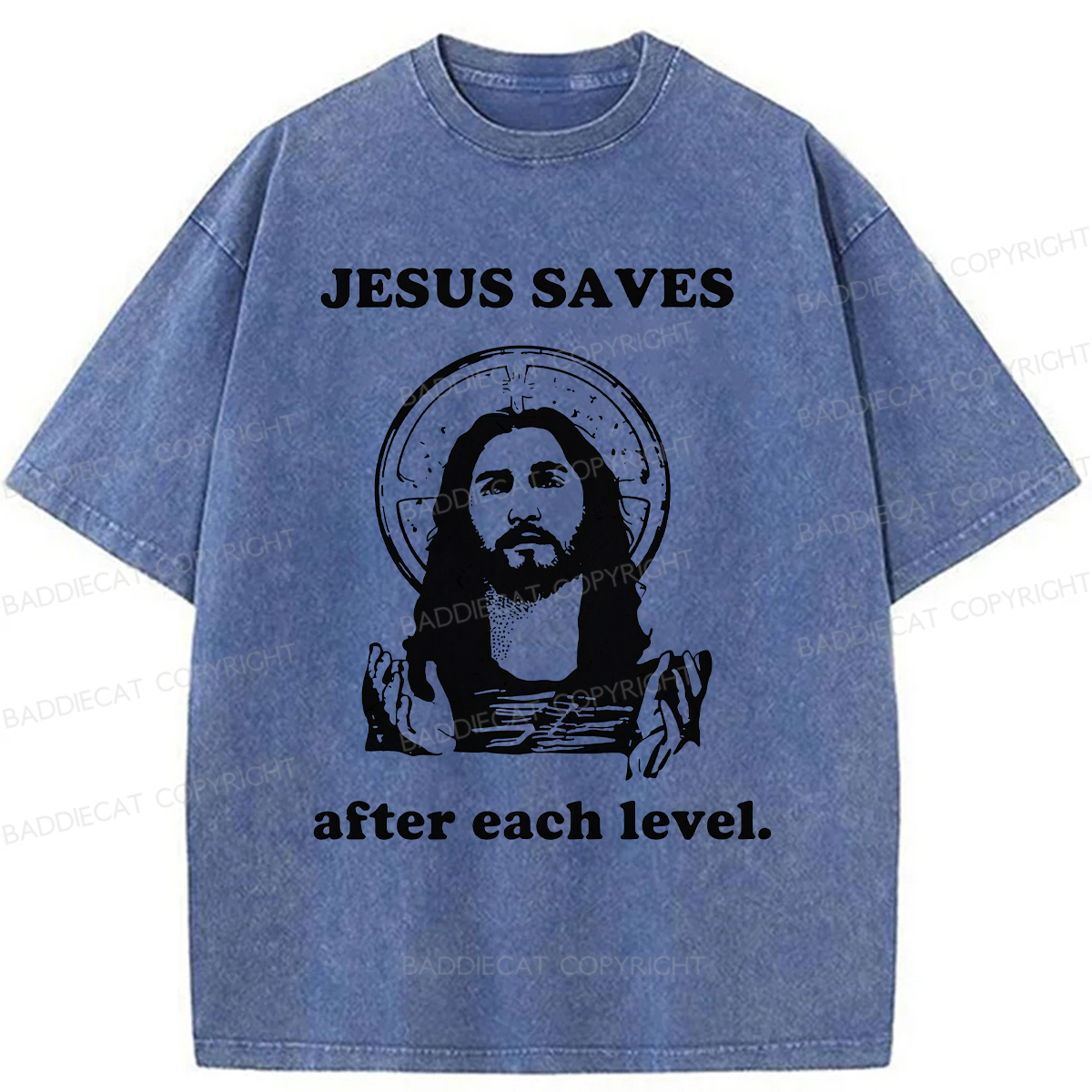 Baddiecat Jesus Saves Classic Washed T-shirt