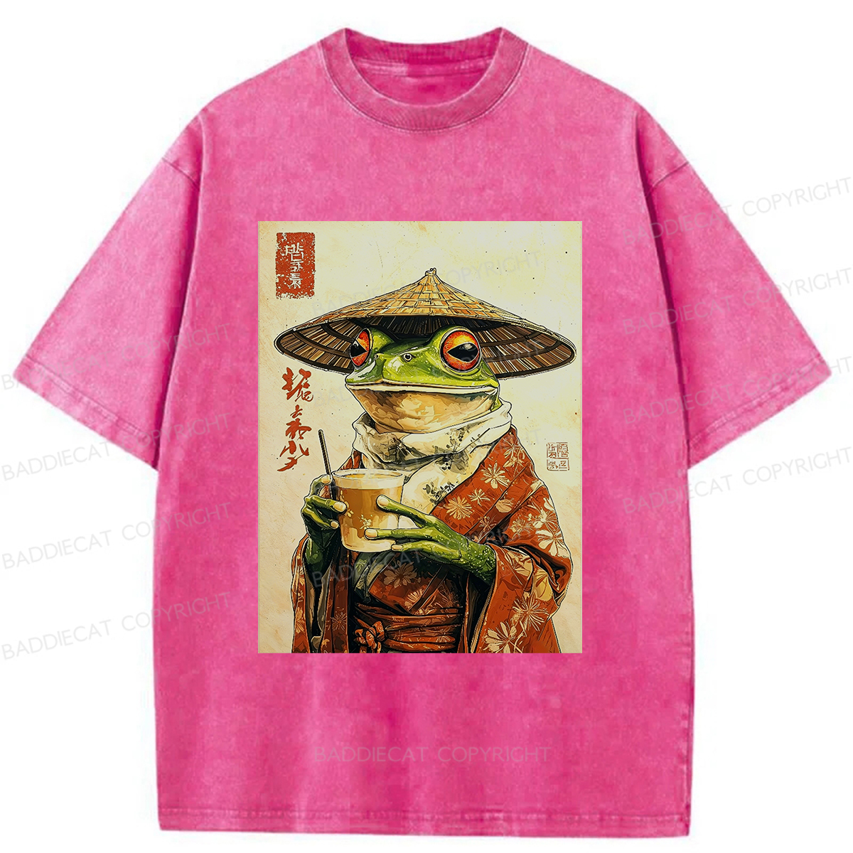 Baddiecat Tea Frog Washed T-shirt