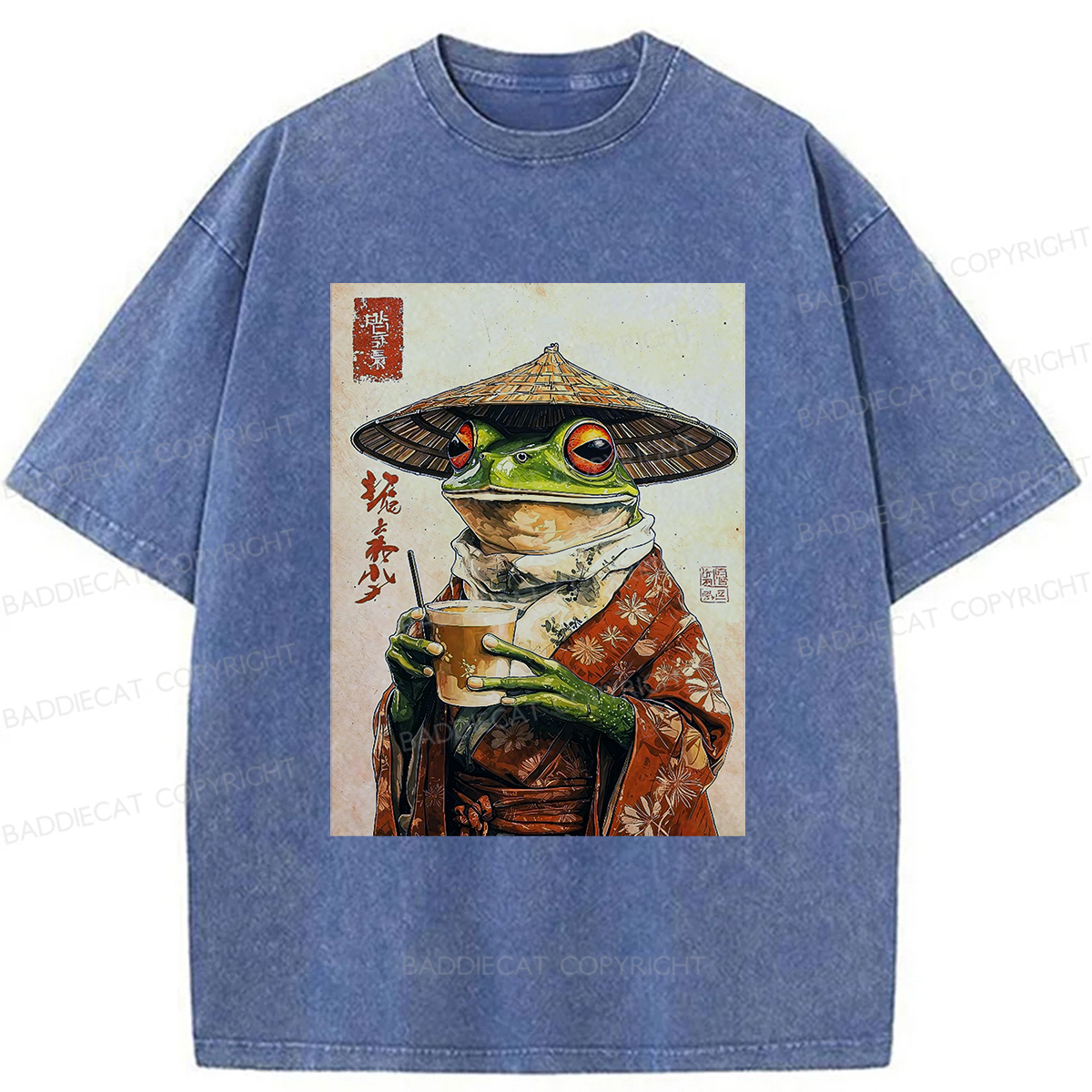 Baddiecat Tea Frog Washed T-shirt