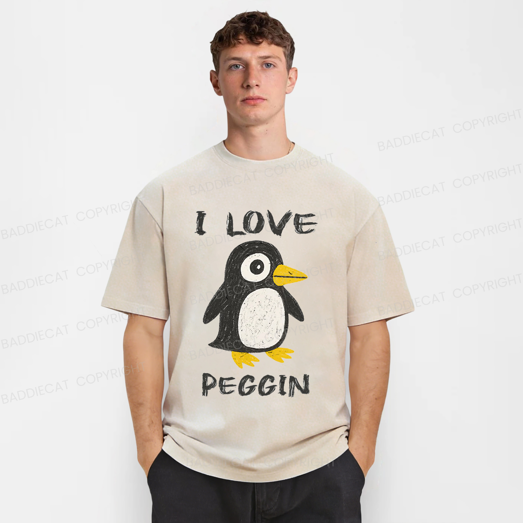 Baddiecat I LOVE PEGGING Washed T-shirt