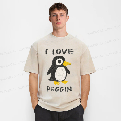 Baddiecat I LOVE PEGGING Washed T-shirt