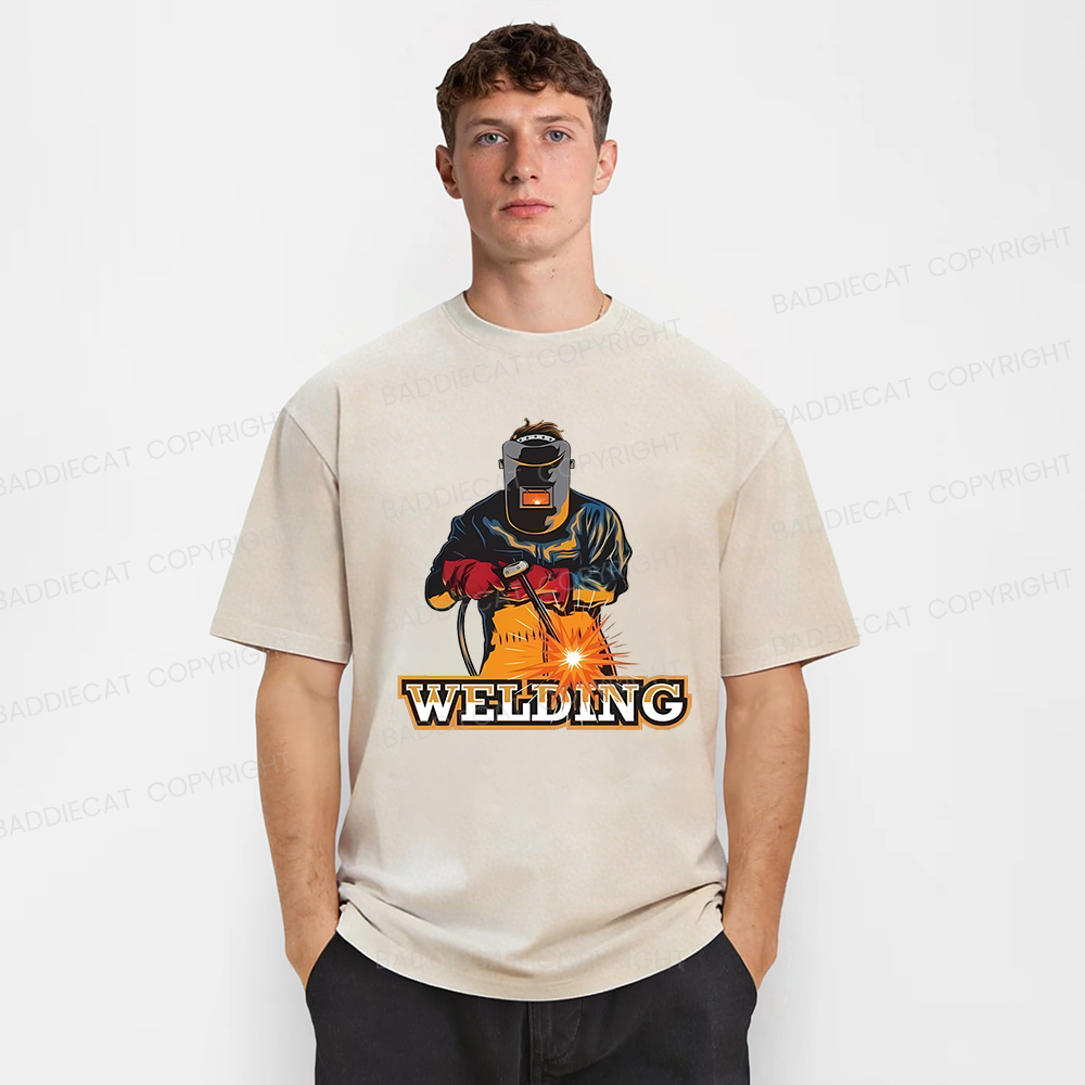 Baddiecat Electrician Welding Washed T-shirt