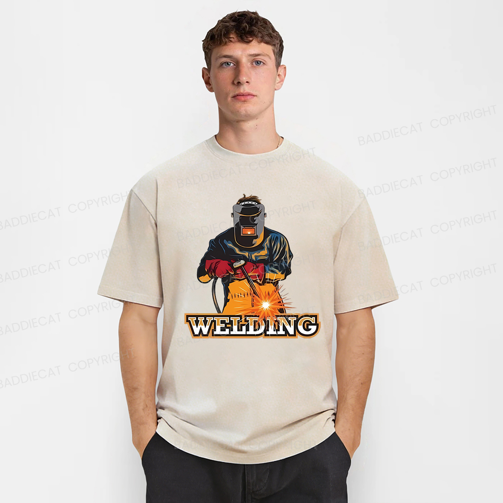 Baddiecat Electrician Welding Washed T-shirt