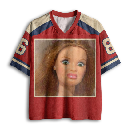 Baddiecat Funny Doll Face Mesh Jersey