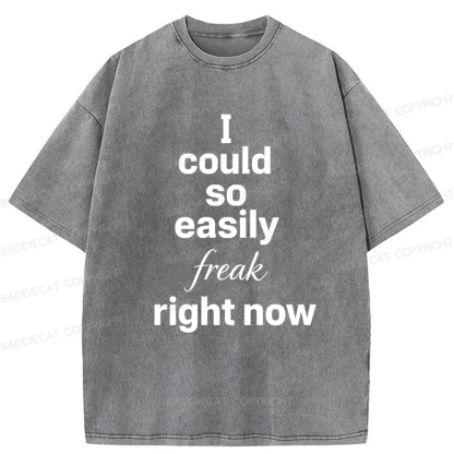 Baddiecat I Could So Easily Freak Right Now Washed T-shirt