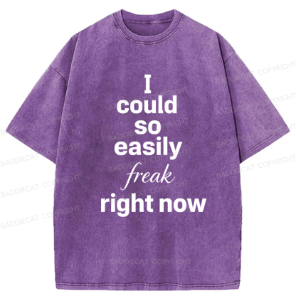 Baddiecat I Could So Easily Freak Right Now Washed T-shirt
