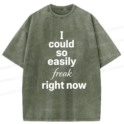 Baddiecat I Could So Easily Freak Right Now Washed T-shirt