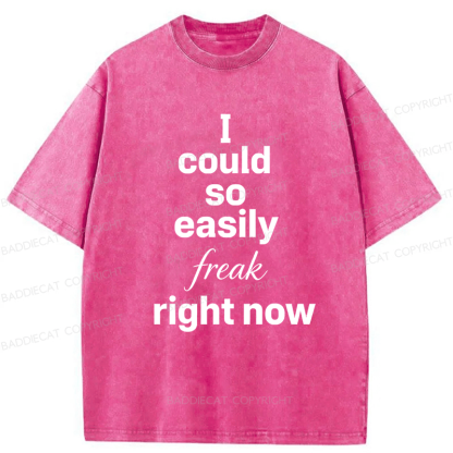 Baddiecat I Could So Easily Freak Right Now Washed T-shirt