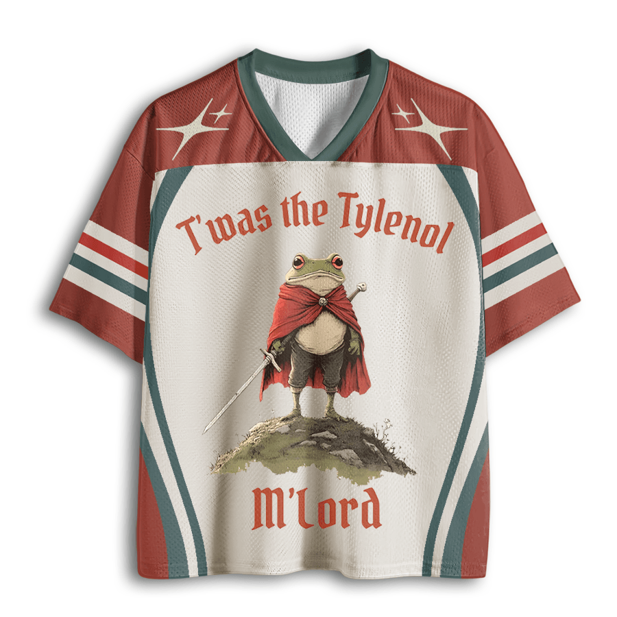 Baddiecat Twas the Tylenol M'lord Funny Anti RFK Jr Frog Liberal Meme Mesh Jersey