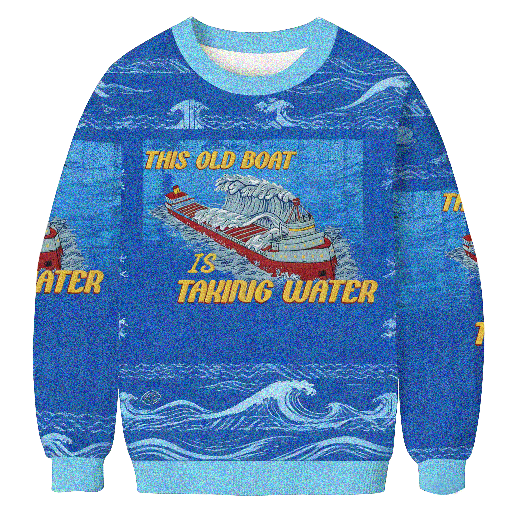 Baddiecat This Old Boat Is Taking Water Ugly Sweatshirt