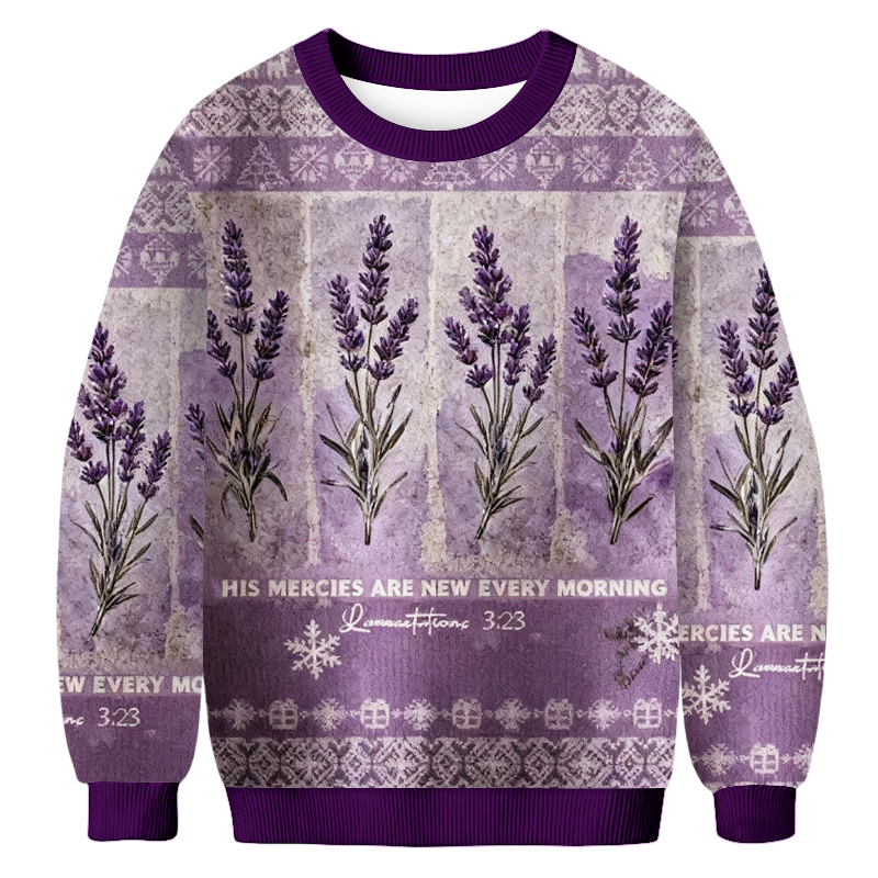 Baddiecat His Mercies Are New Every Morning Christmas Ugly Sweatshirt