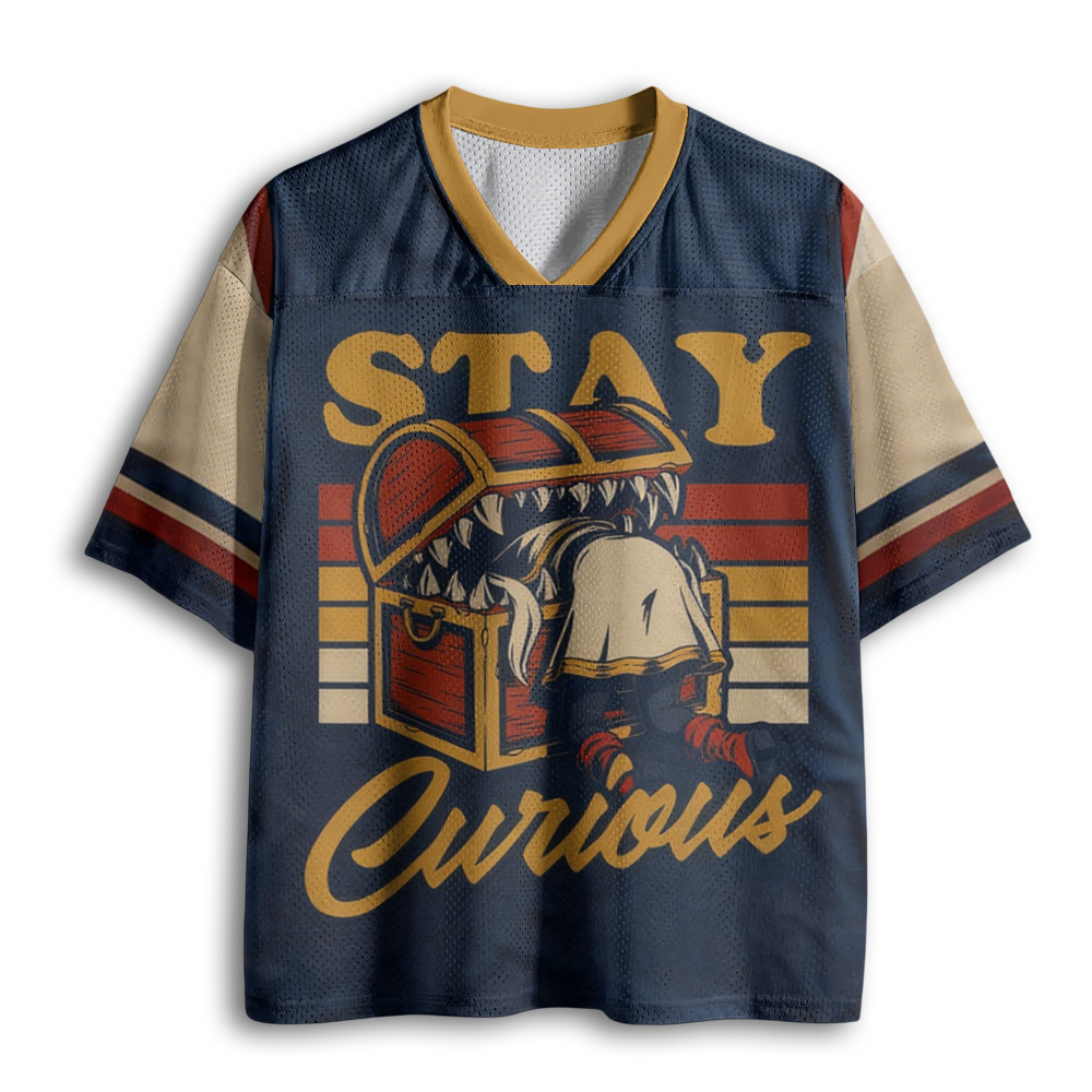 Baddiecat Funny Stay Curious Meme Mesh Jersey
