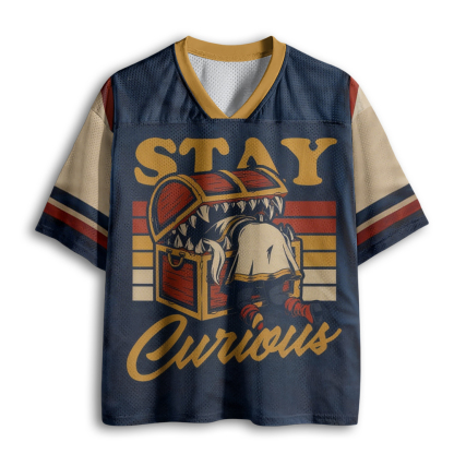 Baddiecat Funny Stay Curious Meme Mesh Jersey
