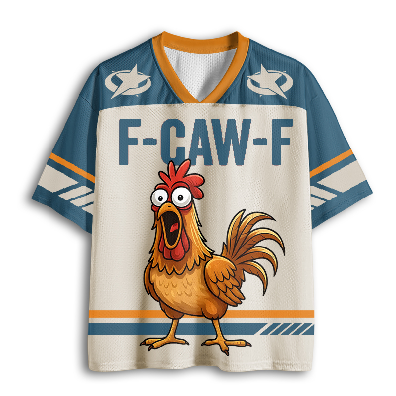 Baddiecat F-Caw-F Funny Sassy Raven Rooster Mesh Jersey