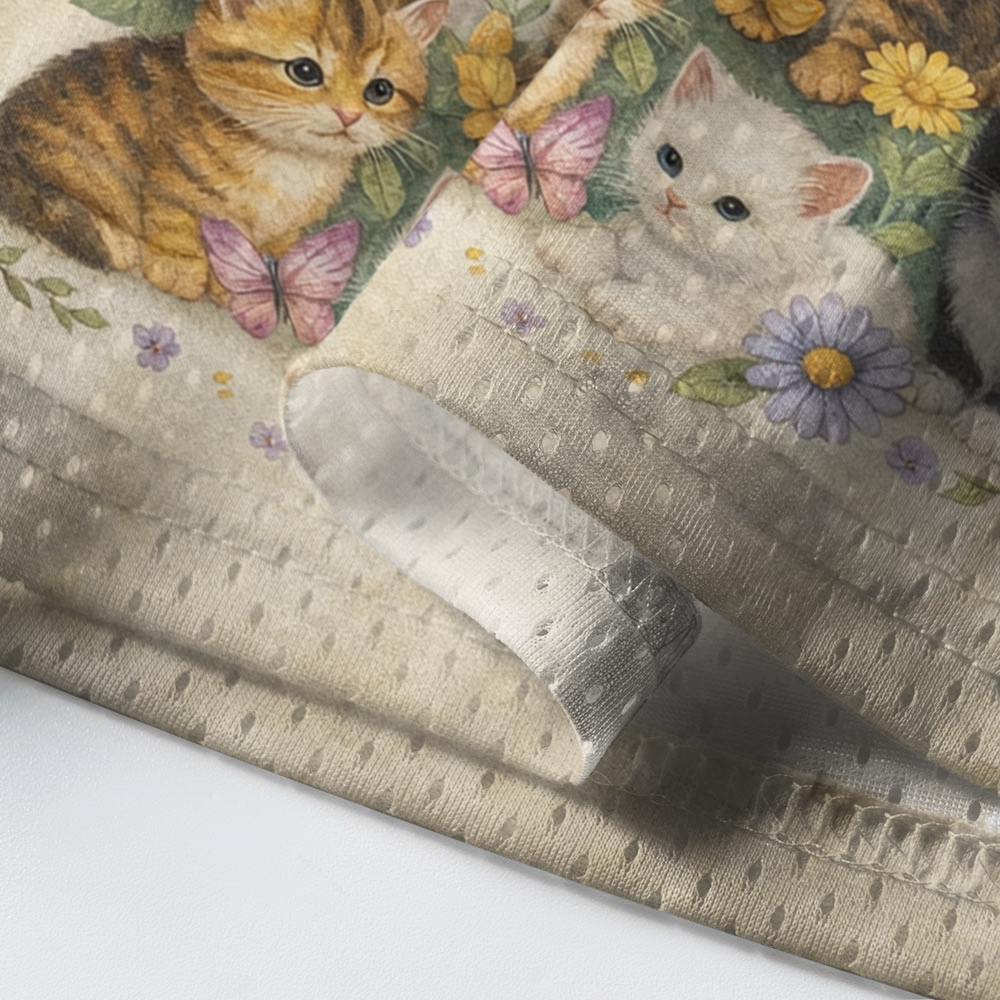 Baddiecat Kittens Floral Mesh Jersey