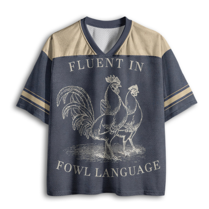 Baddiecat Funny Fluent In Fowl Language Mesh Jersey