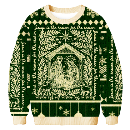 Baddiecat Jesus Was Born In This Season Christmas Ugly Sweatshirt