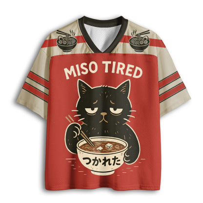 Baddiecat Vintage Japanese Cat Ramen Mesh Jersey
