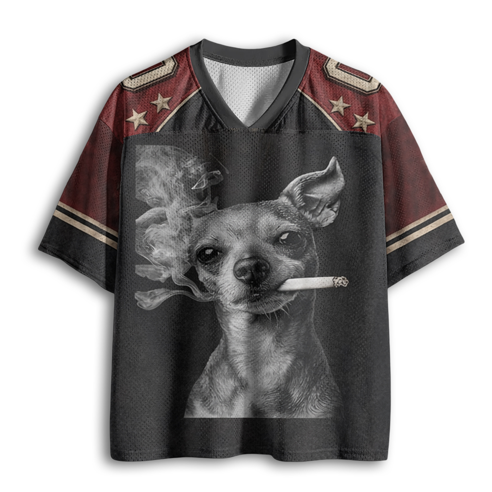 Baddiecat Smoking Chihuahua Mesh Jersey