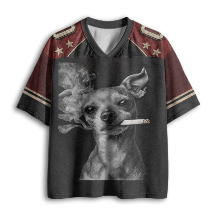 Baddiecat Smoking Chihuahua Mesh Jersey