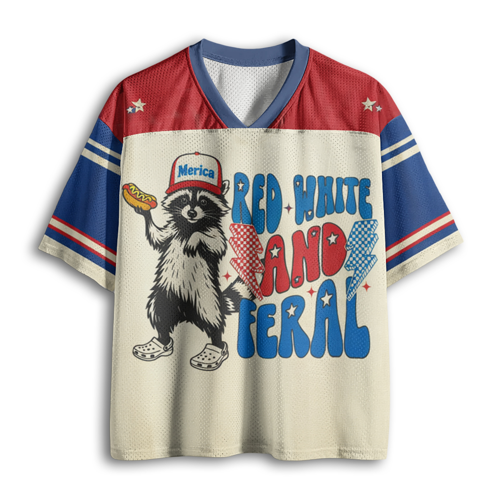Baddiecat Red White And Feral Mesh Jersey