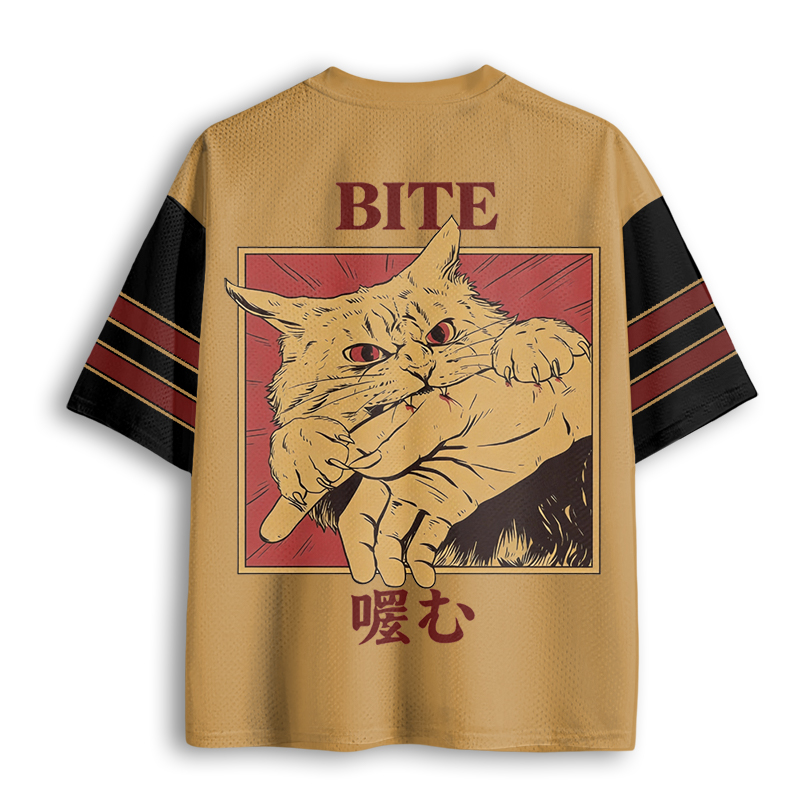 Baddiecat Vintage Cat Bite Mesh Jersey