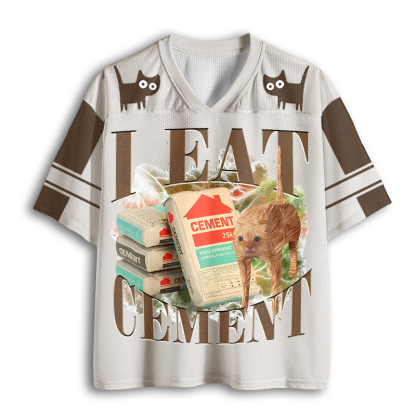 Baddiecat I Eat Cement Cat Mesh Jersey