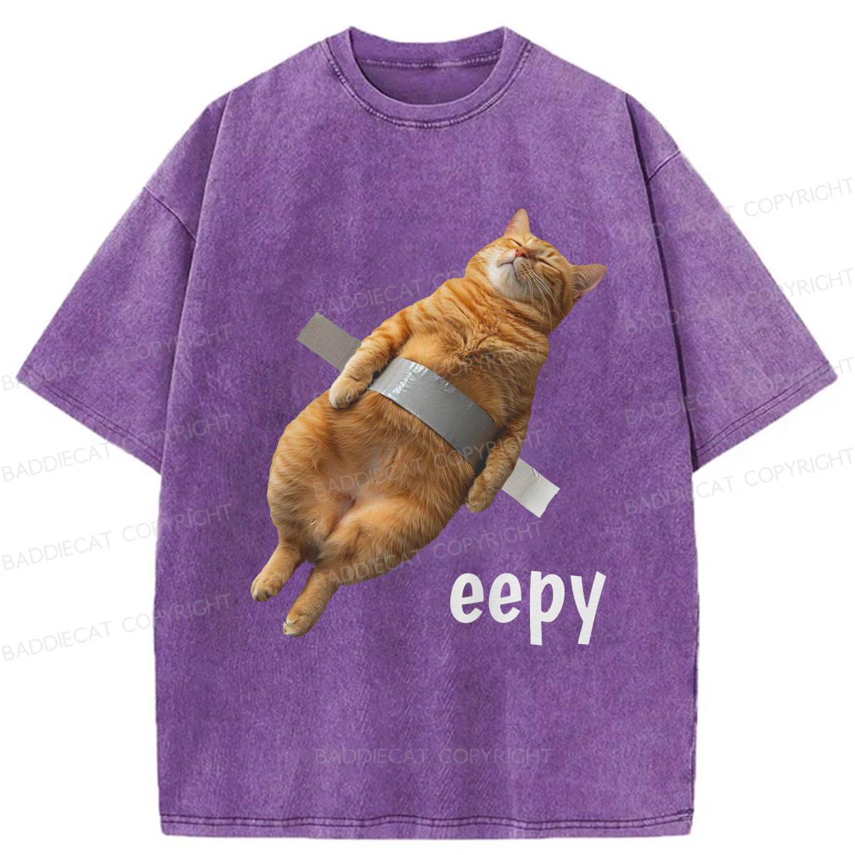 Baddiecat Duct Tape Eepy Cat Washed T-shirt
