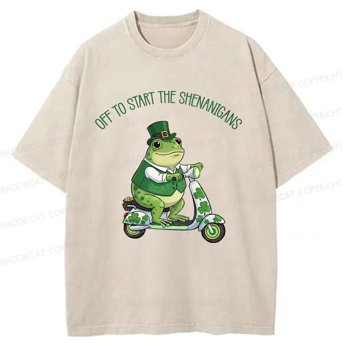 Baddiecat Off To Start The Shenanigans Washed T-shirt
