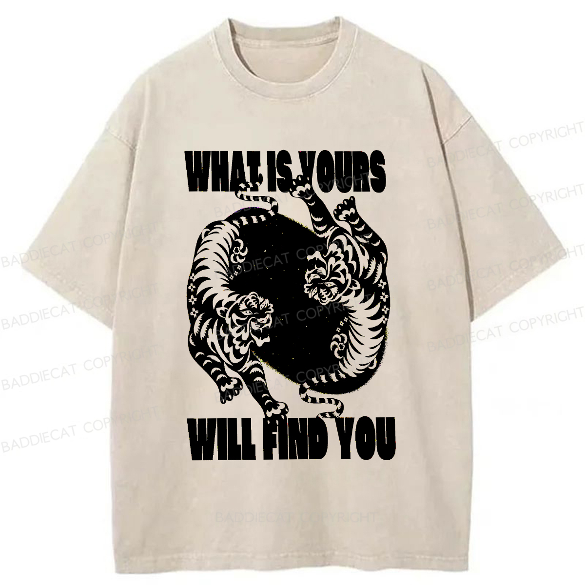 Baddiecat What Is Yours Will Find You Washed T-shirt