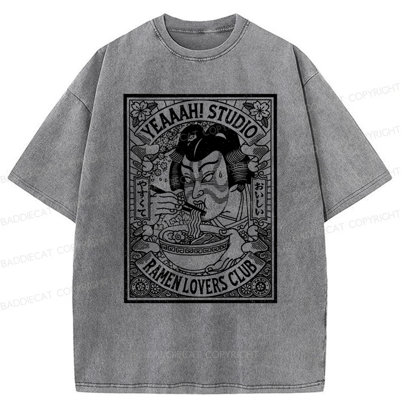 Baddiecat Ramen Washed T-shirt