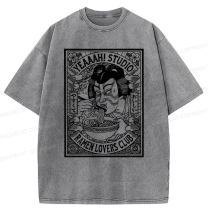Baddiecat Ramen Washed T-shirt