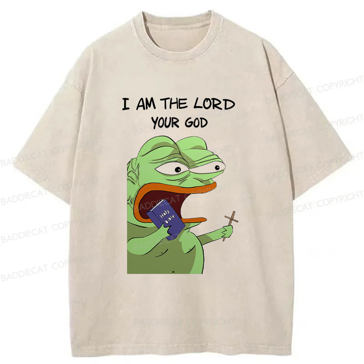 Baddiecat Angry Frog Washed T-shirt