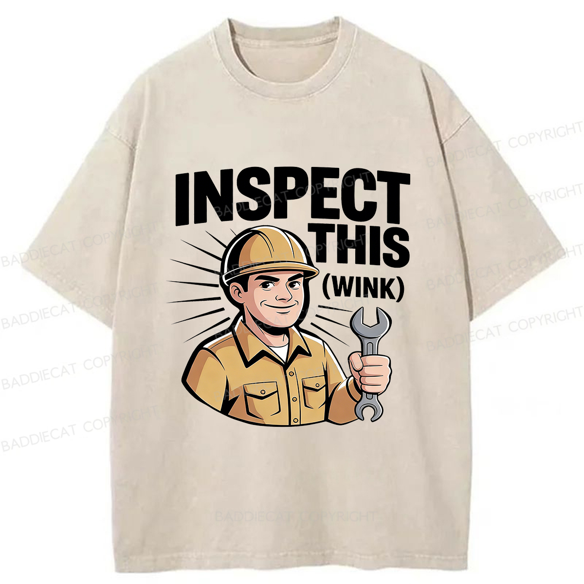 Baddiecat INSPECT THIS WINK Washed T-Shirt