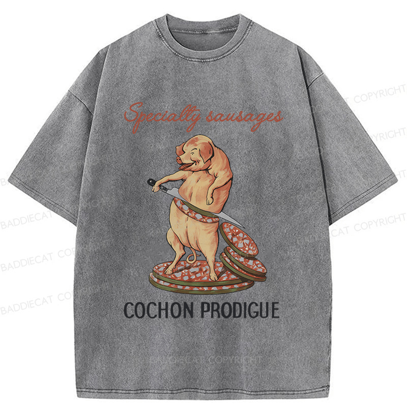 Baddiecat Specially Sausages Washed T-shirt