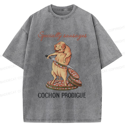 Baddiecat Specially Sausages Washed T-shirt