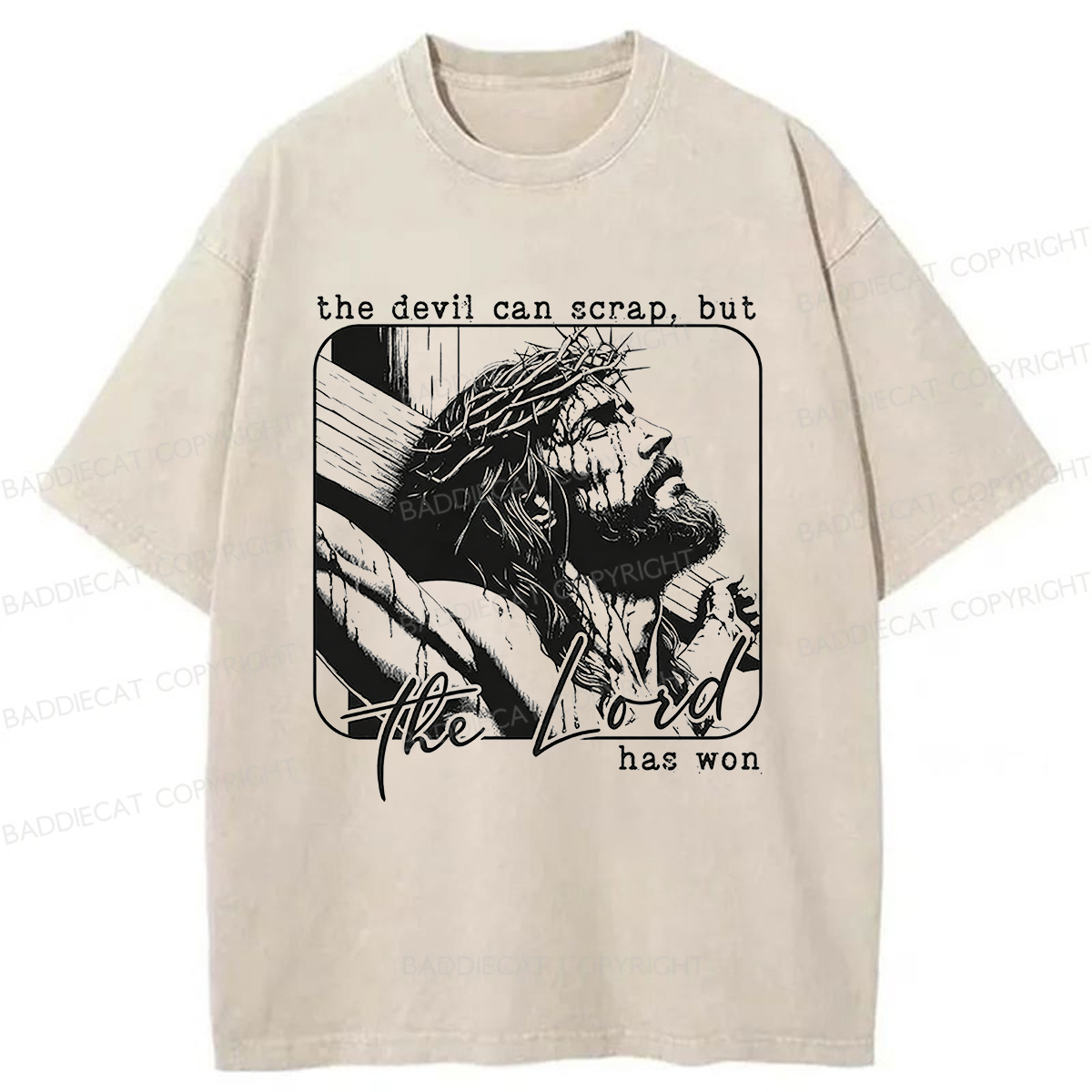 Baddiecat Christ's Victory Washed T-shirt