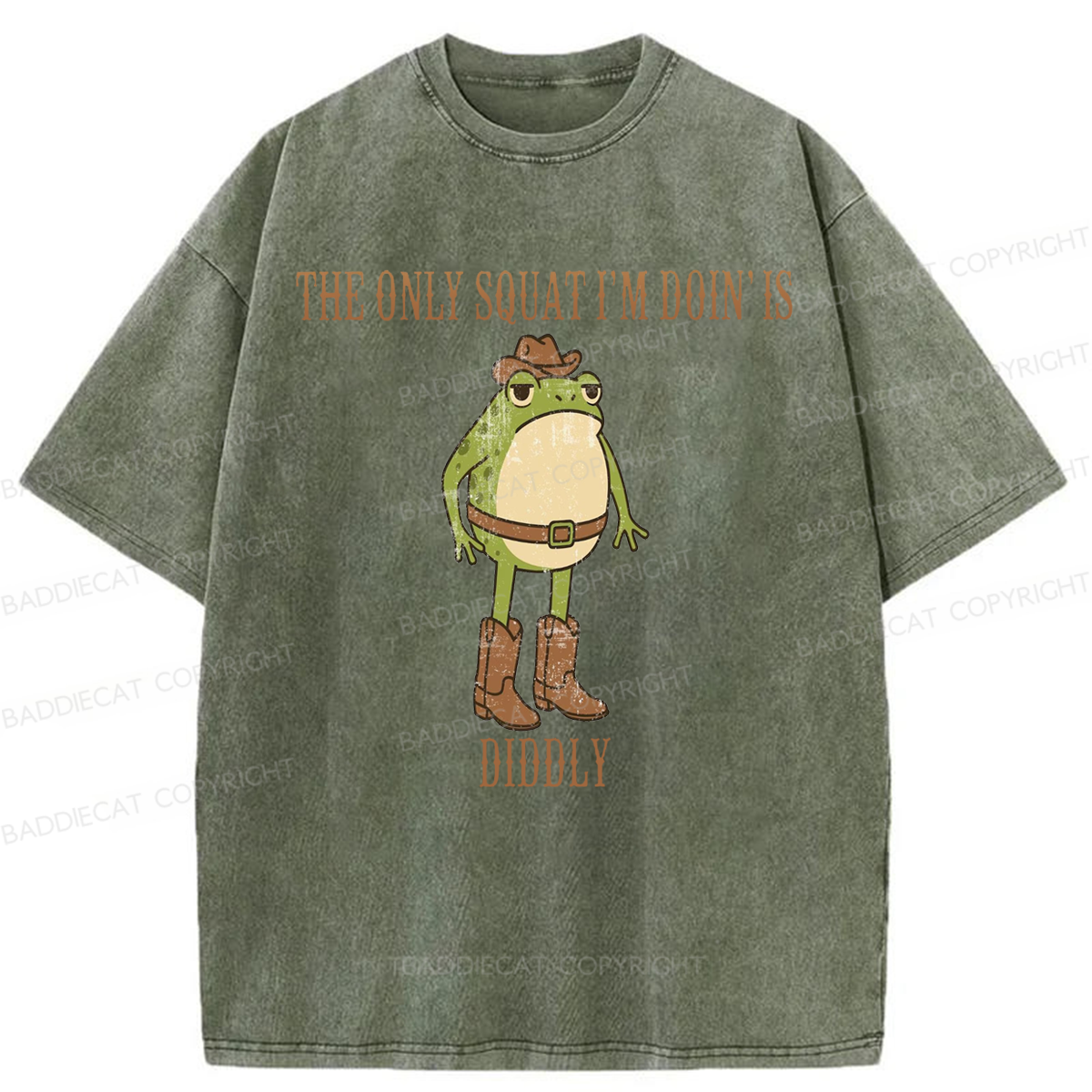 Baddiecat The Only Squat I'm Doin' Is Diddly Washed T-shirt