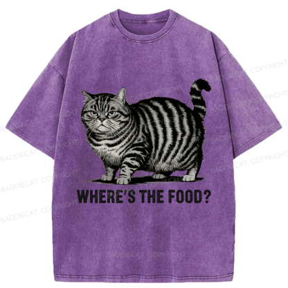 Baddiecat Funny Fat Cat Washed T-shirt
