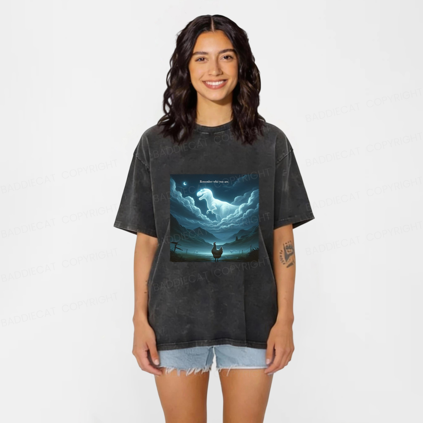Baddiecat Remember Who You Are Washed T-shirt