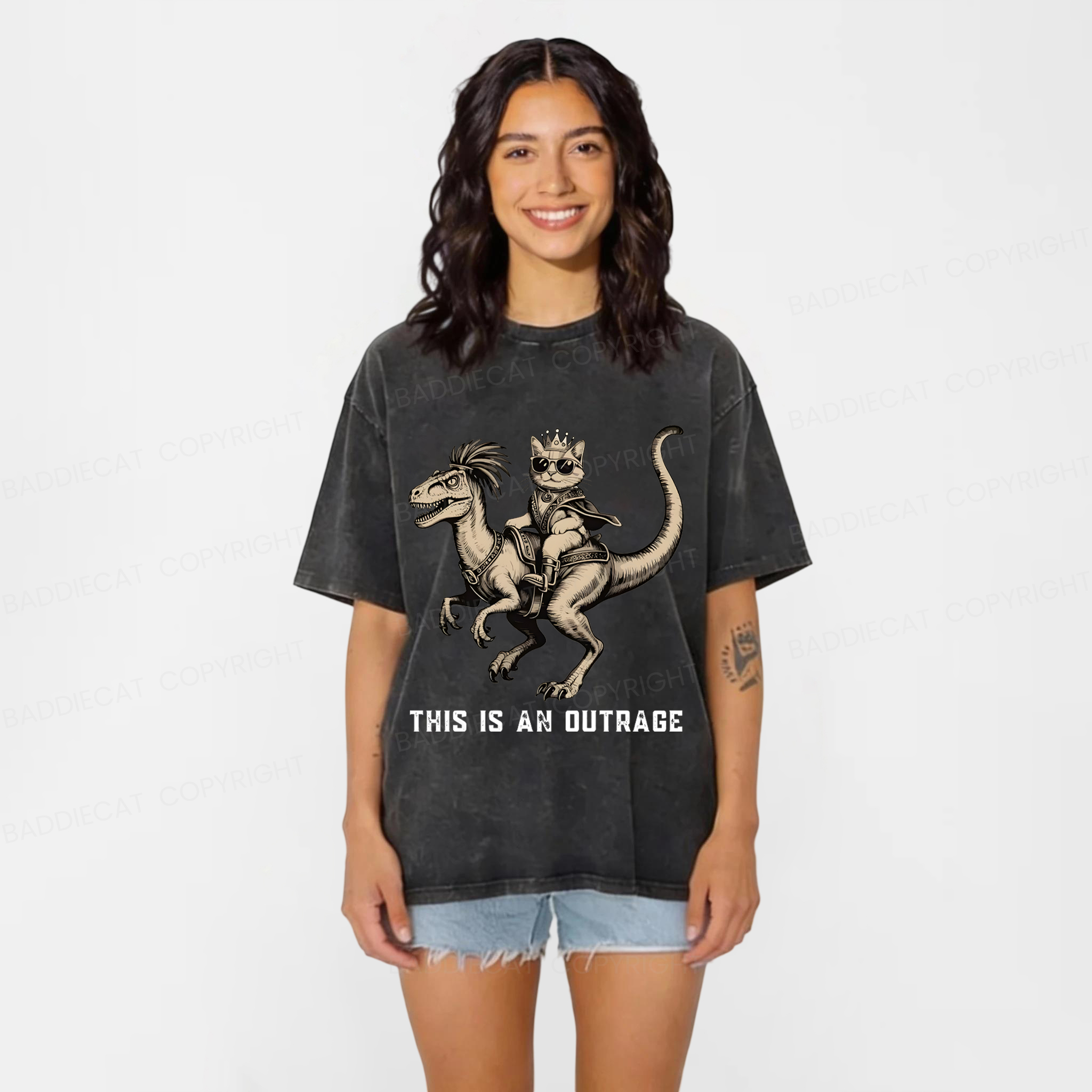 Baddiecat Princess Donut And Mongo Washed T-shirt