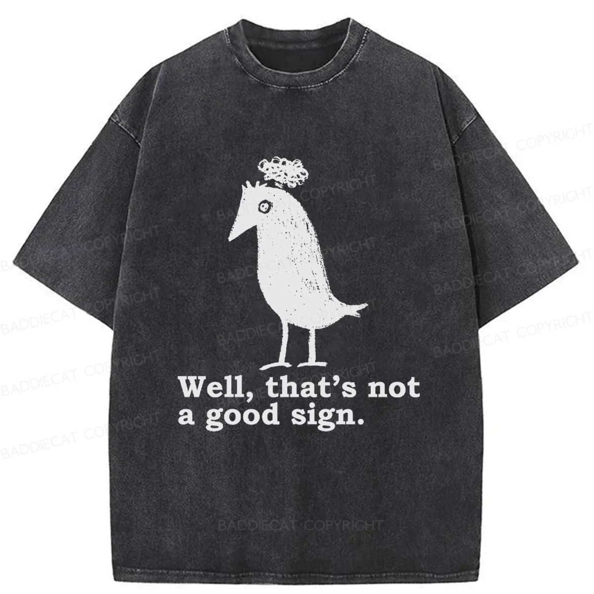 Baddiecat Ominous Raven Washed T-shirt